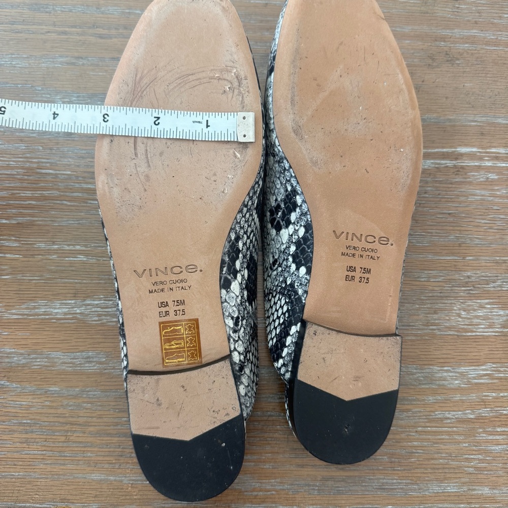Vince Leather Flat Italian Gray Slip On Mules US 7.5 $380 - Picture 3 of 10